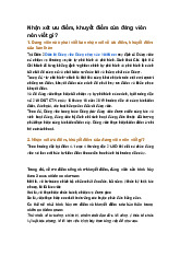 Nhận xét ưu điểm, khuyết điểm của đảng viên nên viết gì?