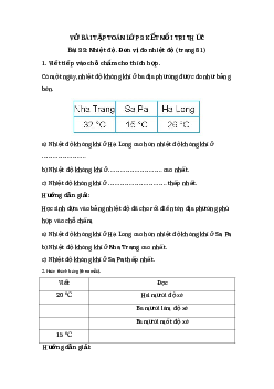 Giải VBT môn Toán 3 - Bài 33: Nhiệt độ. Đơn vị đo nhiệt độ trang 81| Kết nối tri thức