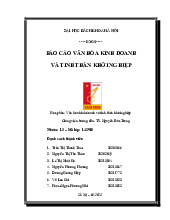 Báo cáo văn hóa kinh doanh  và tinh thần khởi nghiệp - Văn hóa kinh doanh và tinh thần khởi nghiệp (EM1180) | Trường Đại học Bách khoa Hà Nội