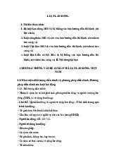 Bài giảng Luật lao động - Chương I những vấn đề cơ bản về luật lao động Việt Nam