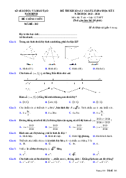 Đề thi học kỳ 1 Toán 12 năm 2023 – 2024 sở GD&ĐT Nam Định