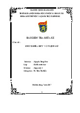 Chủ Nghĩa Duy Vật Lịch Sử | Bài kiểm tra giữa kỳ triết học Mác Lênin