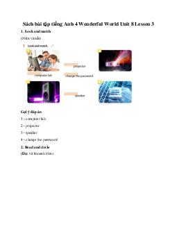 Sách bài tập tiếng Anh 4 Wonderful World Unit 8 Lesson 3