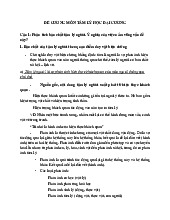Đề cương Môn Tâm lý học đại cương | Đại học Sư Phạm Hà Nội