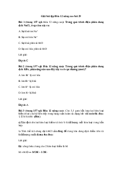 Hóa học 12 - Một số hợp chất quan trọng của kim loại kiềm