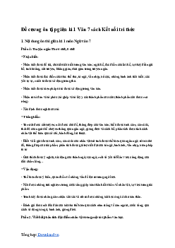 Đề cương ôn tập giữa học kì 1 môn Ngữ văn 7 sách Kết nối tri thức với cuộc sống