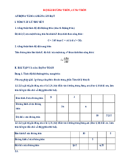 Chuyên đề độ dài đường tròn, cung tròn