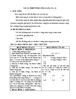 Giáo án Toán 1 - Tuần 28 | sách Cùng học để phát triển năng lực