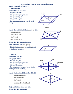 Tài liệu dạy thêm – học thêm chuyên đề hình bình hành, hình thoi