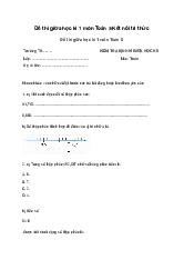 Đề thi giữa học kì 1 môn Toán 5 Kết nối tri thức