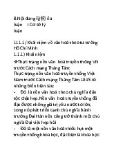 Khái niệm về văn hoá theo tư tưởng Hồ Chí Minh | Học viện Nông nghiệp Việt Nam