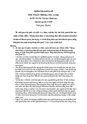 Bài kiểm tra giữa kì môn Triết học Mác - Lênin | Trường Đại học Mở Hà Nội