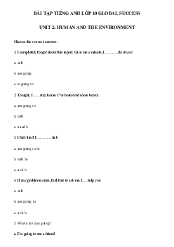 Bài tập tiếng Anh 10 global success unit 2