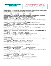 Đề KSCL Tiếng Anh 2025 Chuyên Lê Hồng Phong Nam Định có đáp án
