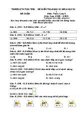 Đề kiểm tra định kì giữa học kì I - Đề chẵn môn: Toán Lớp 3 Năm học: 2025 – 2026