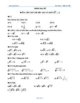 Bài tập Toán 9 học kì 1
