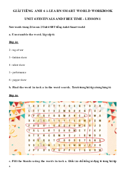 Sách bài tập tiếng Anh lớp 6 Unit 4 Lesson 2 - Smart World