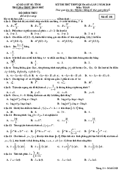 Đề thi thử Toán THPT Quốc gia 2019 lần 2 trường Trần Phú – Hà Tĩnh