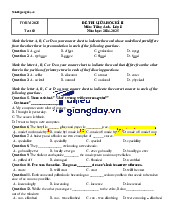đề thi tiếng anh form 2025 thcs