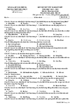 Đề thi thử THPT Quốc gia năm 2023 môn Địa lần 1 trường THPT Kiến Thụy, Hải Phòng