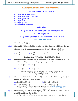 Bài tập vận dụng cao vectơ, tích vô hướng của hai vectơ và ứng dụng