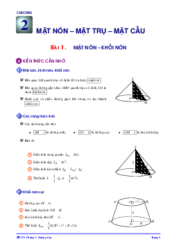 Lý thuyết và bài tập mặt nón – mặt trụ – mặt cầu – Phùng Hoàng Em Toán 12