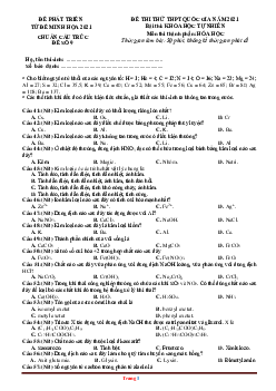 Đề thi thử tốt nghiệp THPT 2021 hóa học bám sát đề minh họa Đề 9 (có đáp án)