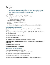 Đề Cương Chi Tiết Về Enzym và Hormon | Hóa sinh