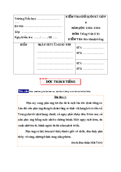 Đề thi Tiếng Việt lớp 4 học kì 1 Cánh Diều năm 2023 - Đề 3