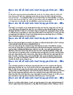 Viết đoạn văn kể về một sinh hoạt trong gia đình em - Tập làm văn lớp 3 Cánh diều