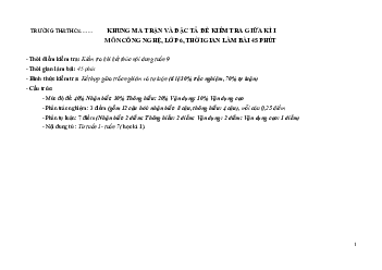 Giải Đề thi giữa học kì 1 môn Công nghệ 6 năm 2023 - 2024 sách Kết nối tri thức với cuộc sống | Đề 1