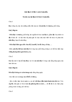 Giải Địa lí 10 Bài 1: Môn địa lí với định hướng nghề nghiệp cho học sinh | Cánh diều