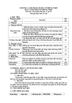Giáo án Công nghệ 10 sách Kết nối tri thức với cuộc sống