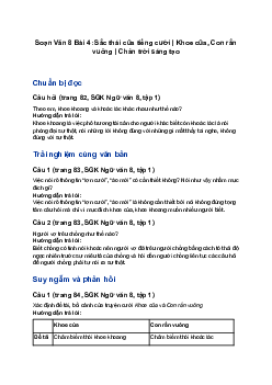 Soạn Văn 8 Bài 4: Sắc thái của tiếng cười | Khoe của, Con rắn vuông | Chân trời sáng tạo