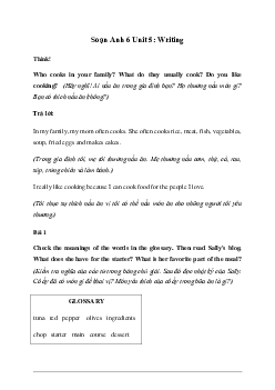 Giải Tiếng Anh 6 Unit 5: Writing - Friends Plus