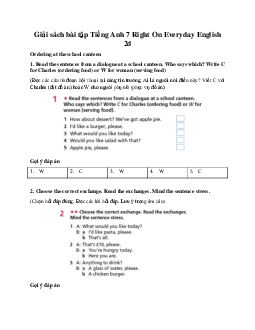 Giải sách bài tập Tiếng Anh 7 Right On Everyday English 2d