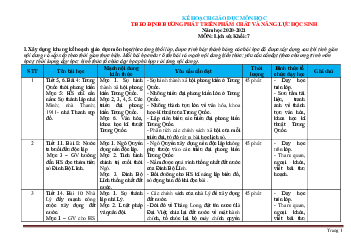 Kế hoạch giáo dục môn Lịch Sử 7 cả năm theo mẫu của bộ