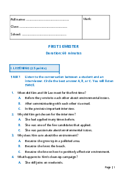 Đề thi học kì 1 môn Tiếng Anh 11 năm 2023 - 2024 sách Kết nối tri thức với cuộc sống | đề 1