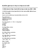 Bộ đề thi giữa học kì 2 Toán lớp 2 có đáp án mới nhất