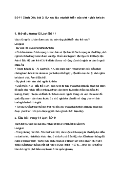 Sử 11 Cánh Diều bài 2: Sự xác lập và phát triển của chủ nghĩa tư bản