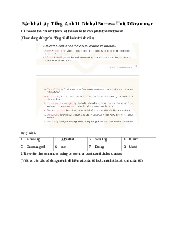 Giải Unit 5 Grammar | Sách bài tập Tiếng Anh 11 Global Success