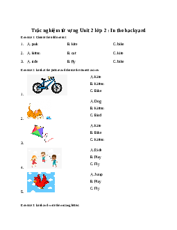 Trắc nghiệm từ vựng Unit 2 lớp 2: In the backyard | Global Success