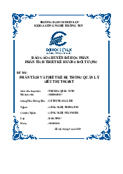 Báo cáo môn phân tích thiết kế hướng đối tượng | Trường đại học Điện Lực