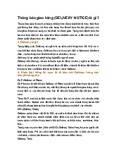 Thông báo giao hàng (DELIVERY NOTICE) là gì ?