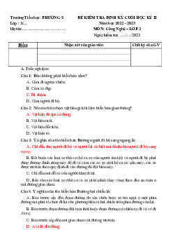 Đề thi Công nghệ lớp 3 - Đề 3 học kì 2 | Kết nối tri thức năm 2024