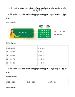 Giải Toán 3: Ôn tập phép cộng, phép trừ | Chân trời sáng tạo