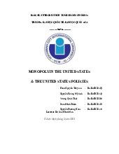 Monopoly in the United States & the United States policies | Bài tiểu luận học phần Nhập môn Microeconomics | Trường Đại học Quốc tế, Đại học Quốc gia Thành phố Hồ Chí Minh
