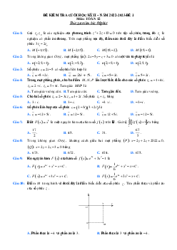 Bộ đề thi học kì 2 môn Toán lớp 12 năm 2023