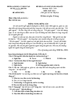 Đề KSCL học kỳ 1 Văn 7 Phòng GD Huyện Xuân Trường 2023-2024 (có đáp án)