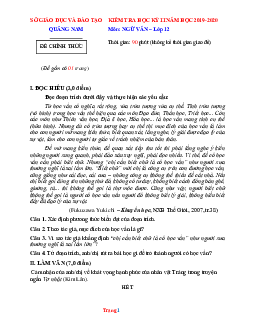 Đề thi HK2 Văn 12 Sở GD Quảng Nam 2019-2020 (có đáp án)